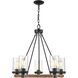 Taos 5 Light 26 inch Matte Black/Wood Grain Chandelier Ceiling Light
